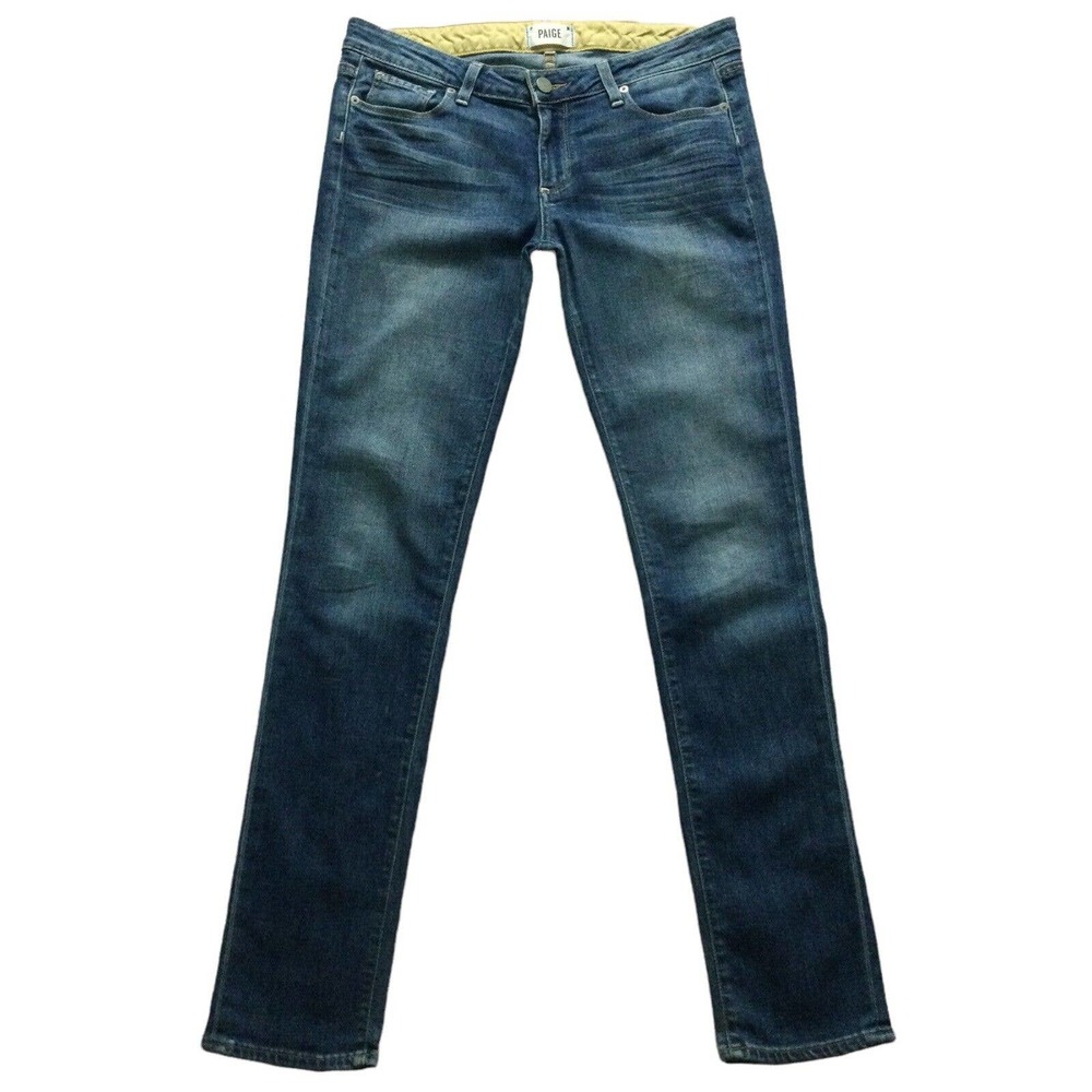 Paige Womens Jeans size 4 / 27 Dark Wash Jimmy Skinny x33" inseam Cotton Stretch